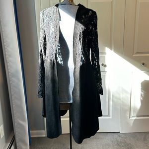 Super cute VOCAL mixed media open cardigan